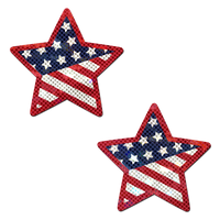 5-Pack: Star: Glittering Patriotic USA Red, White & Blue, Stars & Stripes Star Nipple