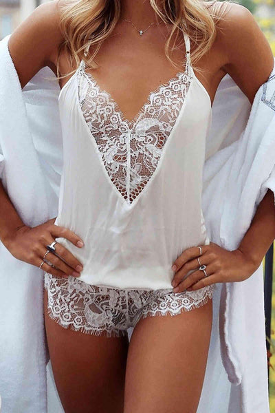 White Jumpsuit One-piece Nightdress - LAYA ATELIER